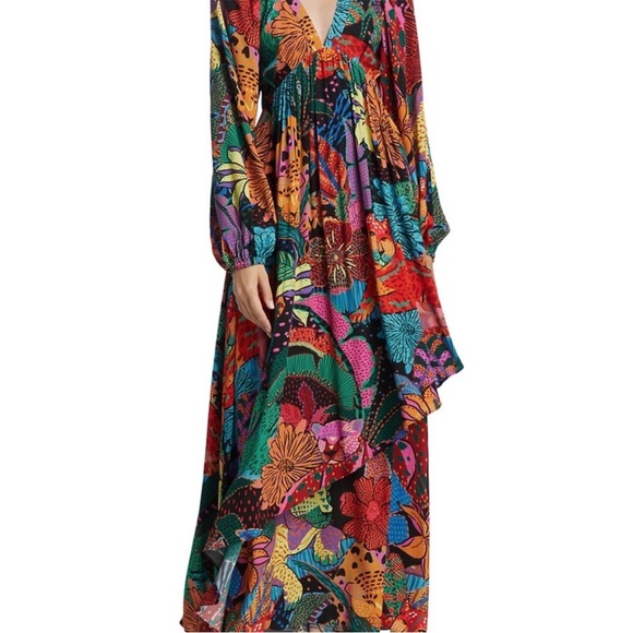 FARM Rio Black Cool Leopards Maxi Dress Large NWT - Picture 13 of 16